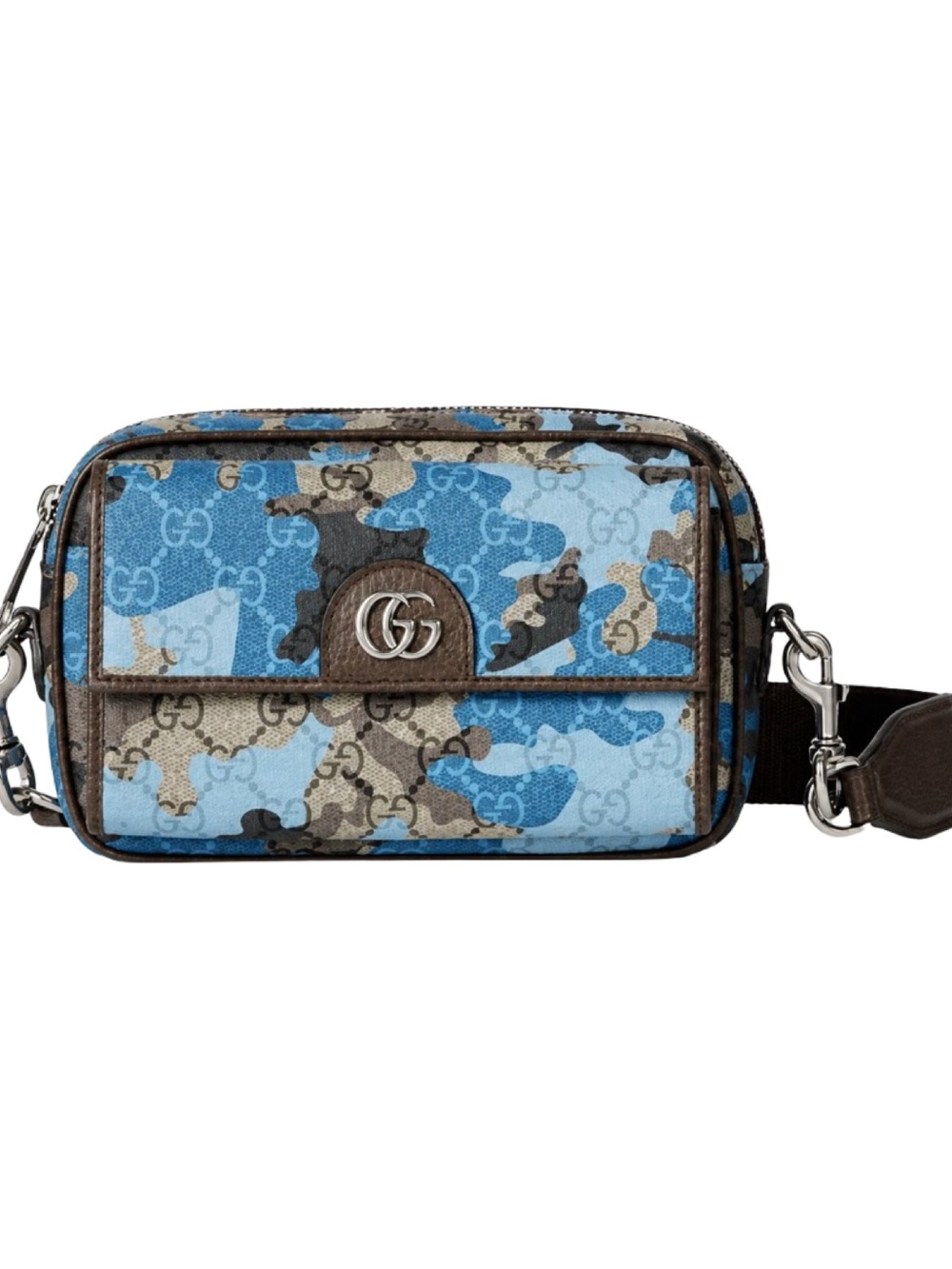 GUCCI MINI BLUE CAMO GG CROSSBODY BAG